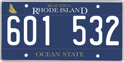 RI license plate 601532