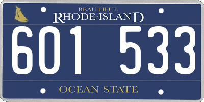 RI license plate 601533