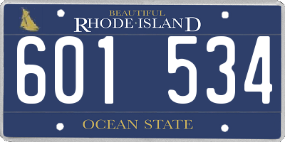 RI license plate 601534