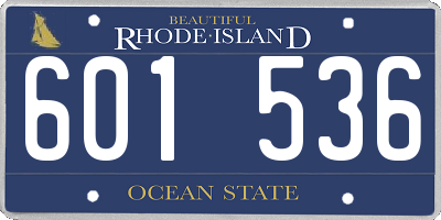 RI license plate 601536