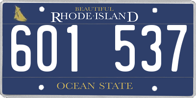 RI license plate 601537