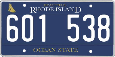RI license plate 601538