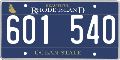 RI license plate 601540