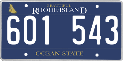 RI license plate 601543