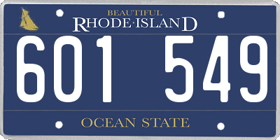 RI license plate 601549