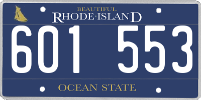 RI license plate 601553