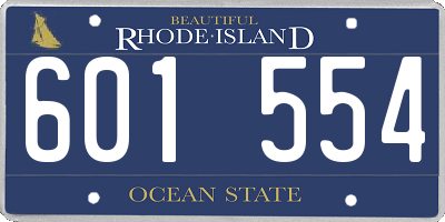 RI license plate 601554