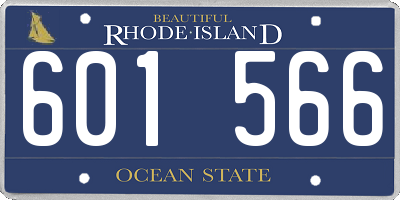 RI license plate 601566
