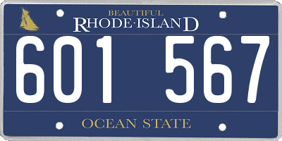 RI license plate 601567
