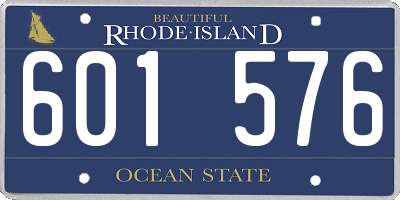 RI license plate 601576