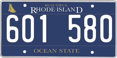 RI license plate 601580