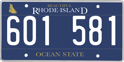 RI license plate 601581