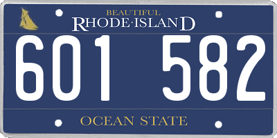 RI license plate 601582