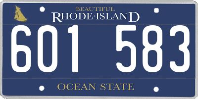 RI license plate 601583
