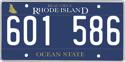 RI license plate 601586