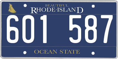 RI license plate 601587