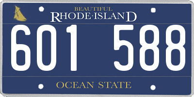 RI license plate 601588