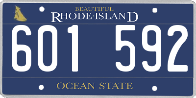 RI license plate 601592