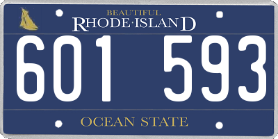 RI license plate 601593