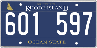 RI license plate 601597
