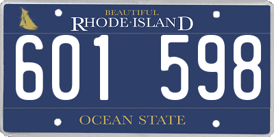 RI license plate 601598
