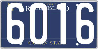 RI license plate 6016