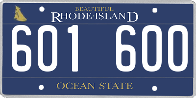 RI license plate 601600