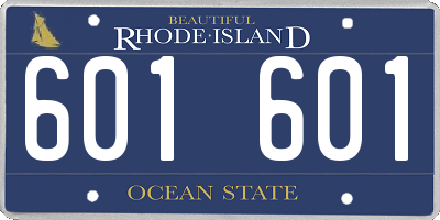 RI license plate 601601