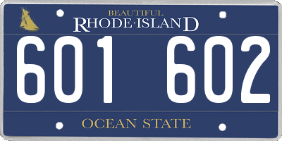 RI license plate 601602