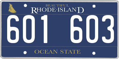 RI license plate 601603