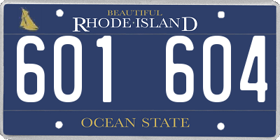 RI license plate 601604