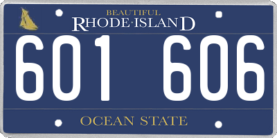 RI license plate 601606
