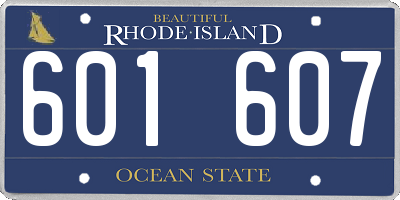 RI license plate 601607