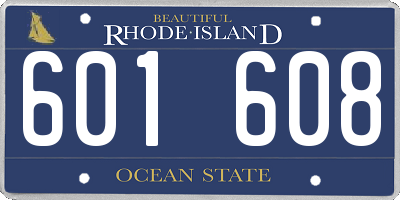 RI license plate 601608
