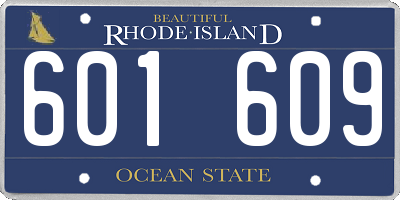 RI license plate 601609