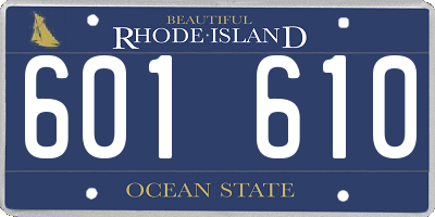 RI license plate 601610