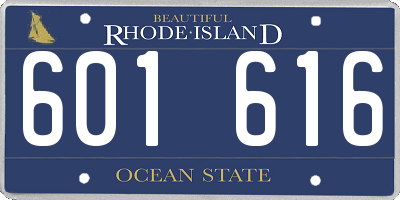 RI license plate 601616