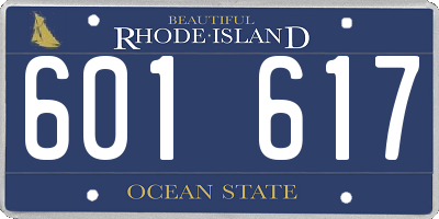 RI license plate 601617