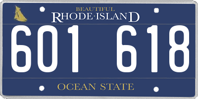 RI license plate 601618
