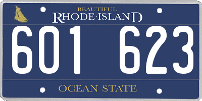 RI license plate 601623