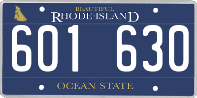 RI license plate 601630