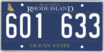 RI license plate 601633