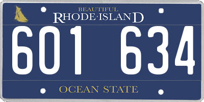 RI license plate 601634