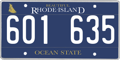 RI license plate 601635