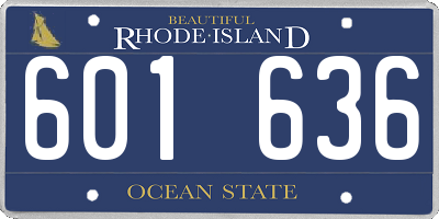 RI license plate 601636