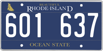 RI license plate 601637