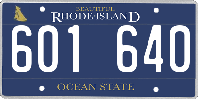 RI license plate 601640