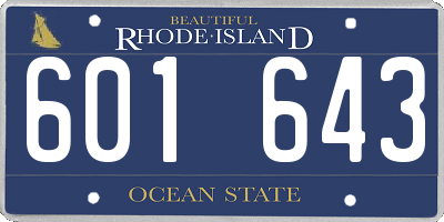 RI license plate 601643