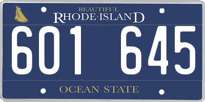 RI license plate 601645