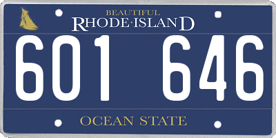 RI license plate 601646